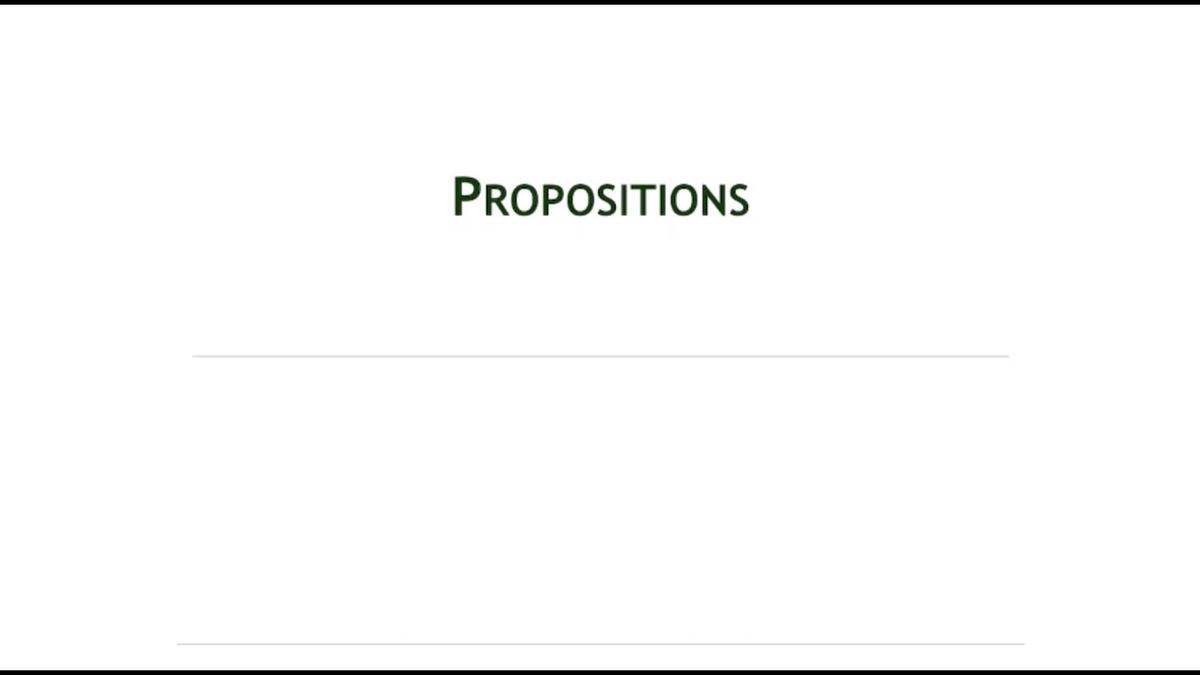 'Video thumbnail for Propositions'