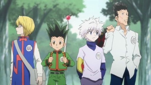 Kurapika, Gon, Killua and Leório