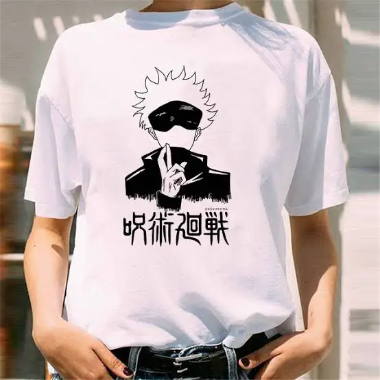 Camiseta simples do Gojo de Jujutsu Kaisen