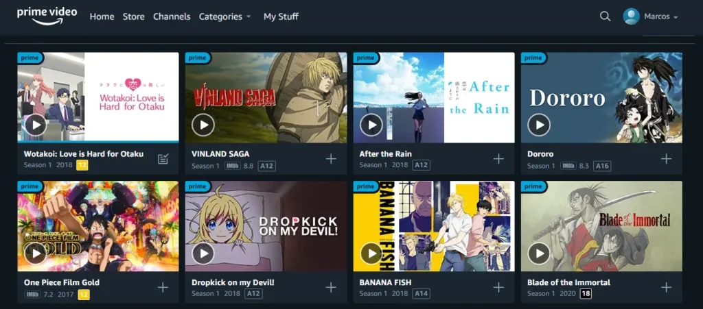Amazon Prime possui um catálogo de animes único