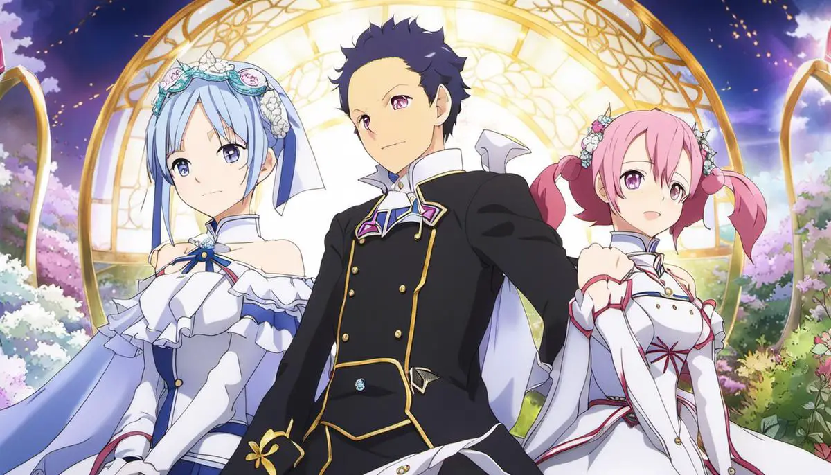 Imagem do anime Re:Zero - Uma Jornada Iniciada em Outro Mundo mostrando Subaru Natsuki em um mundo desconhecido