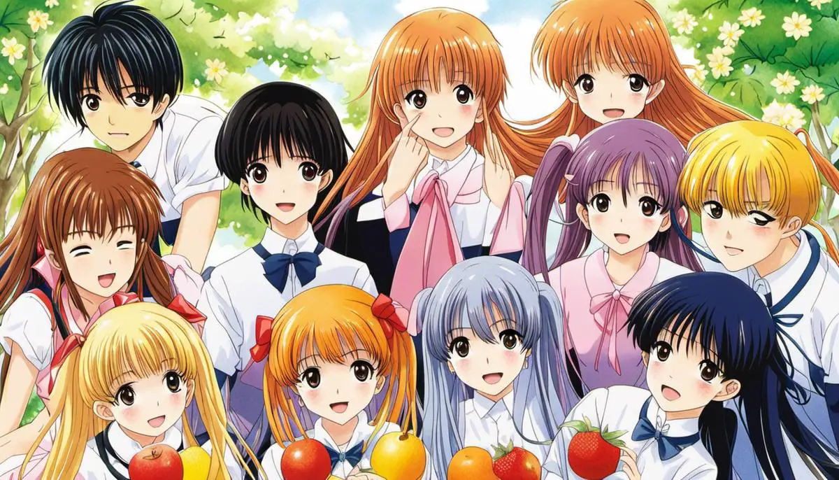 Montage of popular shoujo mangas including Fruits Basket, Kimi ni Todoke, Nana, Ao Haru Ride, and Cardcaptor Sakura.