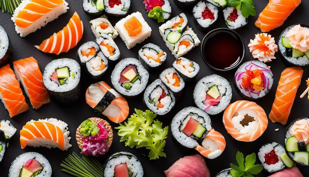 Imagem de sushi fresco servido em um prato