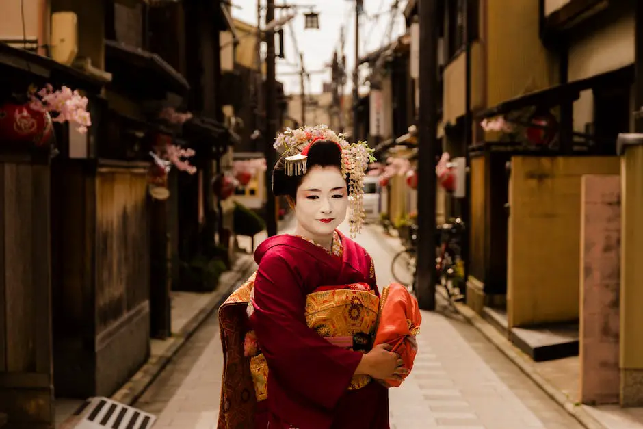 Imagem de uma mulher vestindo um kimono tradicional japonês, representando a cultura japonesa.